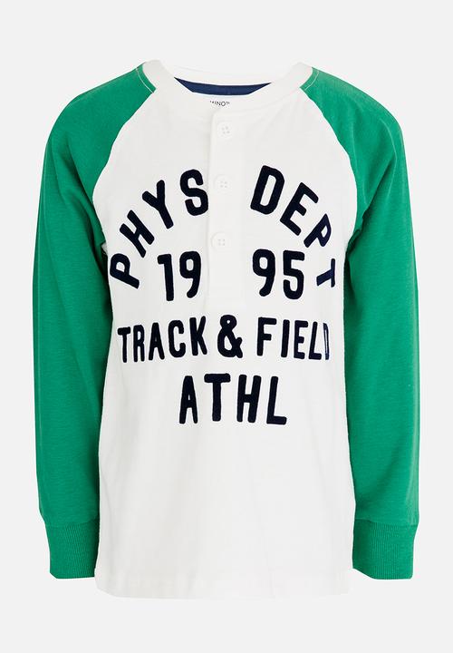 MINOTI - Grandad Raglan Sleeve Tee Off White