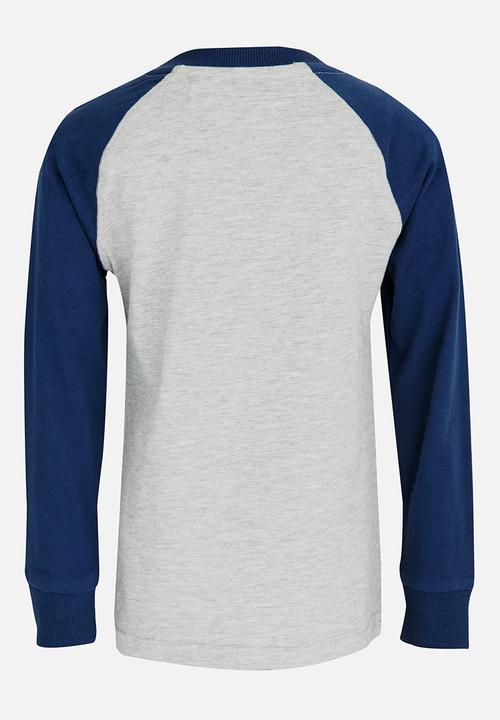 MINOTI - Grandad Raglan Sleeve Tee Grey Melange