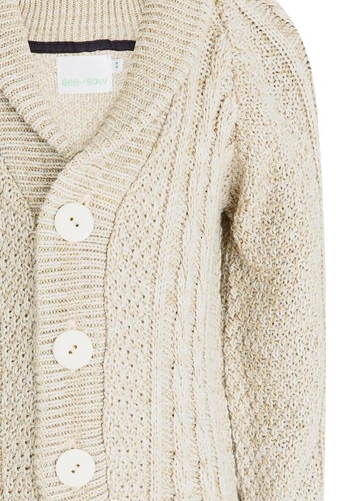 See-Saw - Cable Front Button Up Cardigan Milk