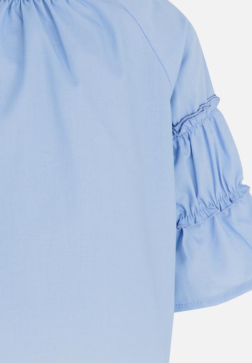 See-Saw - Tiered sleeve top - blue 