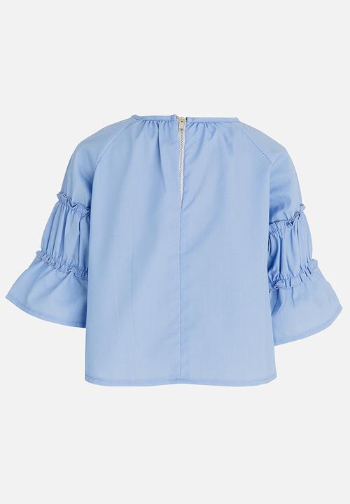 See-Saw - Tiered sleeve top - blue 
