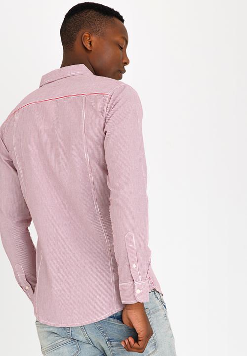 STYLE REPUBLIC - Dane Stripe Shirt Red