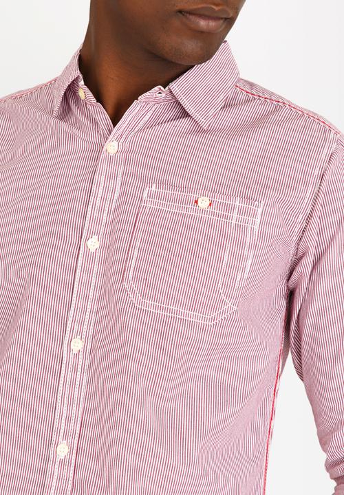 STYLE REPUBLIC - Dane Stripe Shirt Red