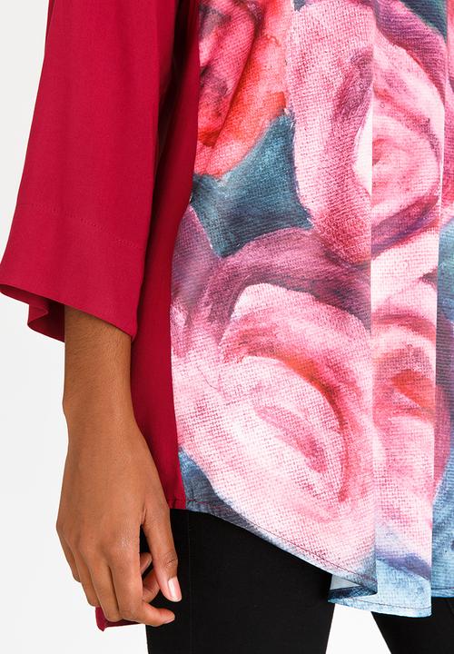Cheryl Arthur - Digital Printed Blouse Red