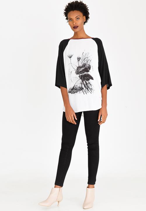 Cheryl Arthur - Botanical Print Top White