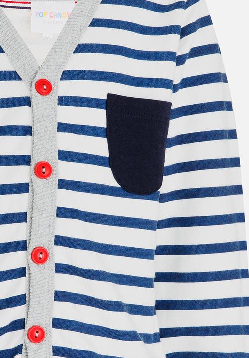 Pop Candy - Stripe Cardigan Navy