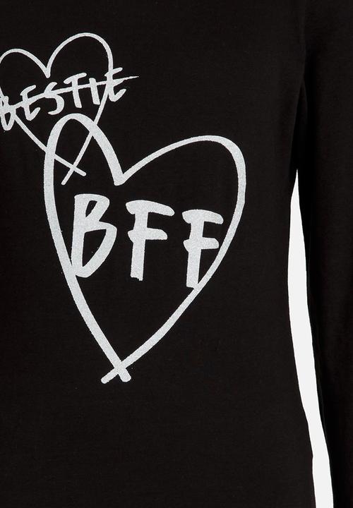 Pop Candy - BFF Printed Top Black