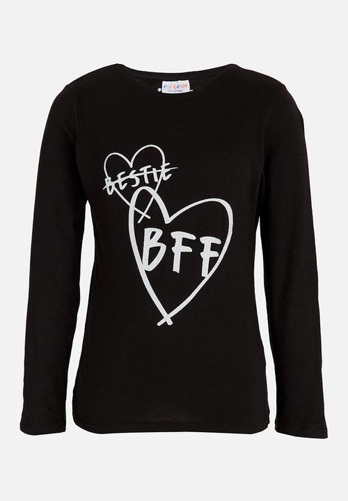 Pop Candy - BFF Printed Top Black