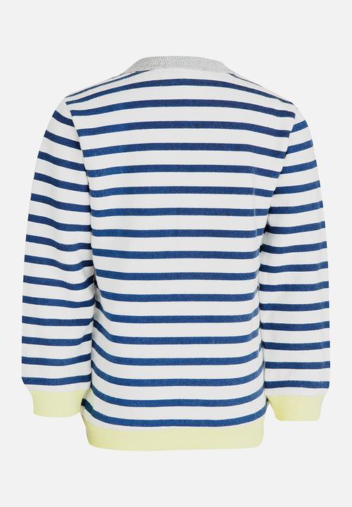 Pop Candy - Stripe Cardigan Navy