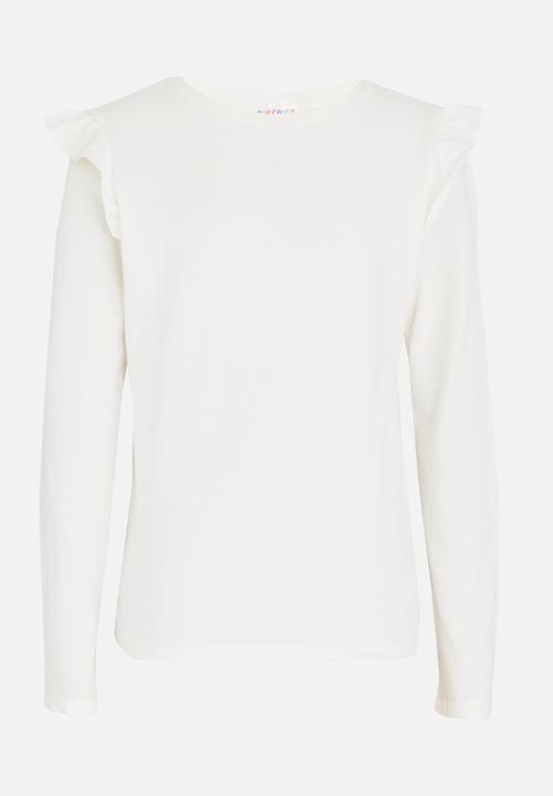 Pop Candy - Arm Frill Top Cream