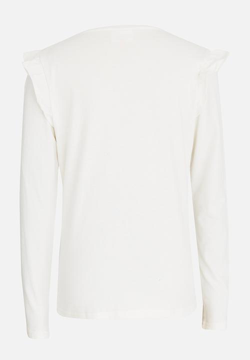 Pop Candy - Arm Frill Top Cream
