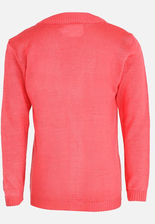 See-Saw - V-Neck Cardigan Mid Pink