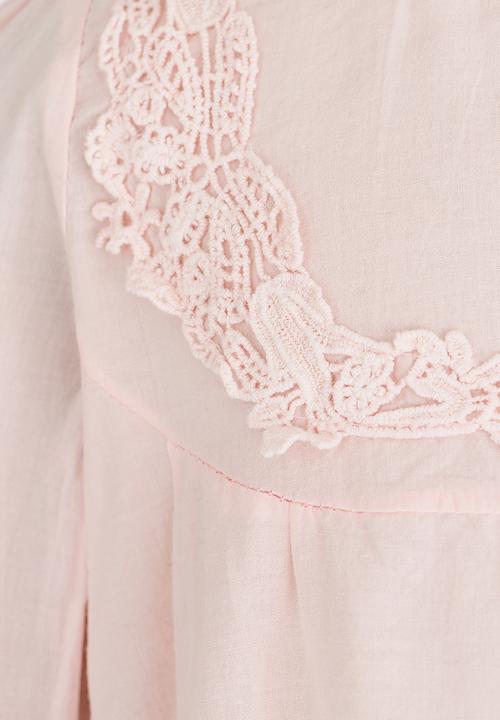 Pop Candy - Printed Long Sleeve Dress Pale Pink