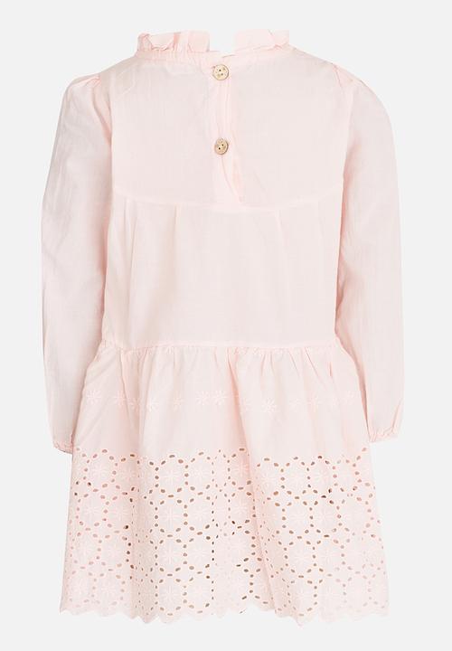 Pop Candy - Printed Long Sleeve Dress Pale Pink
