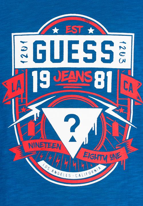 GUESS - Boys Guess Jeans 1981 Tee Blue
