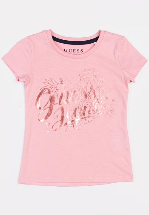 GUESS - Stencil Flower Tee Pale Pink