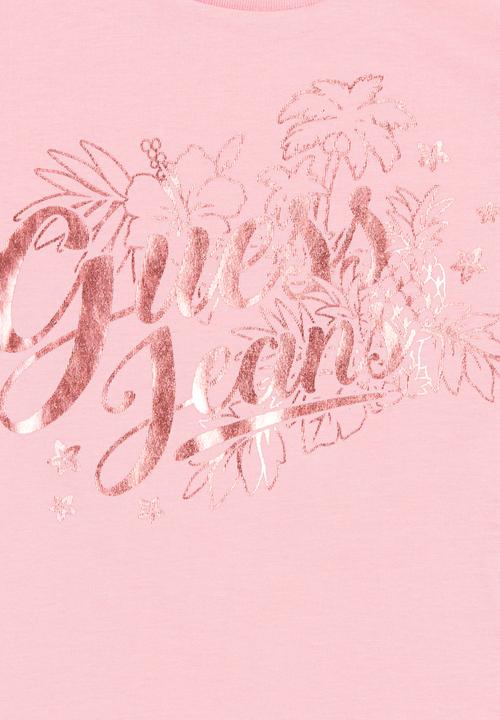 GUESS - Stencil Flower Tee Pale Pink