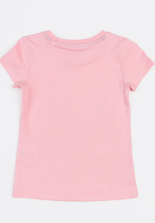 GUESS - Stencil Flower Tee Pale Pink