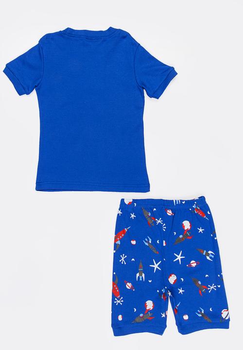 Pop Candy - Short Sleeve Printed Pj Set - Blue
