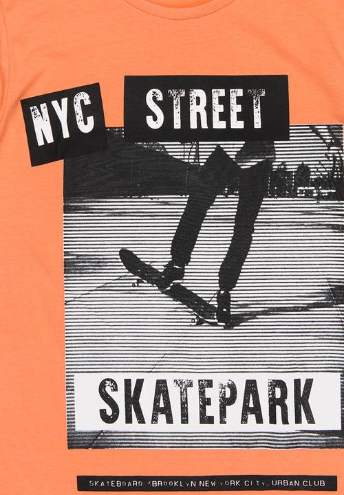 MINOTI - Basic Photographic Skate Park Tee Coral