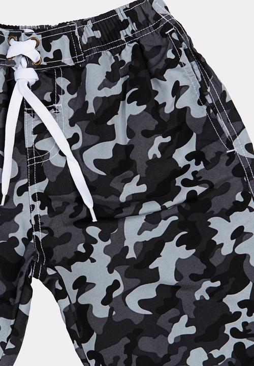 Pop Candy - Army Printed Boardshorts Grey