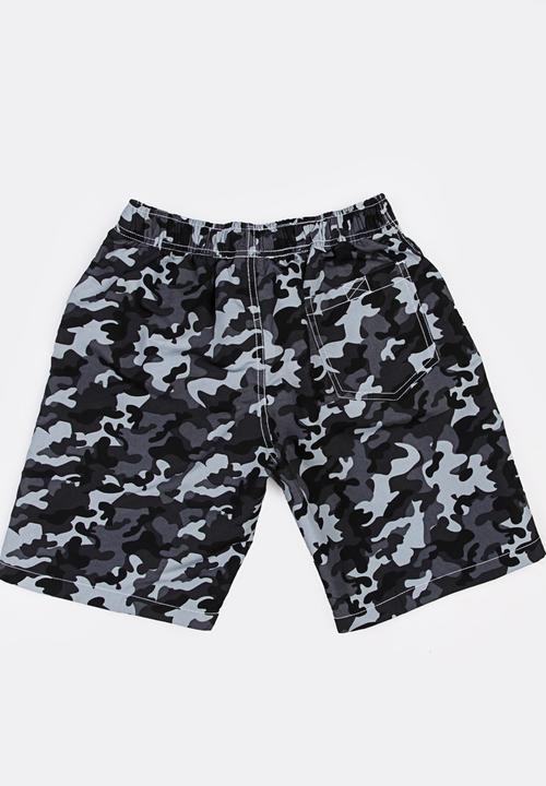 Pop Candy - Army Printed Boardshorts Grey