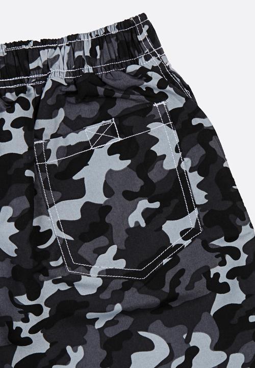 Pop Candy - Army Printed Boardshorts Grey