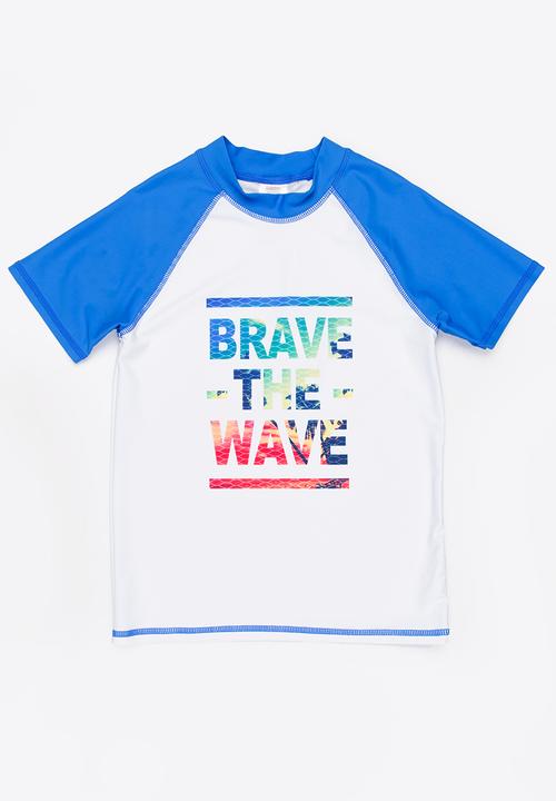 MINOTI - Printed Rashvest with Raglan Sleeve White