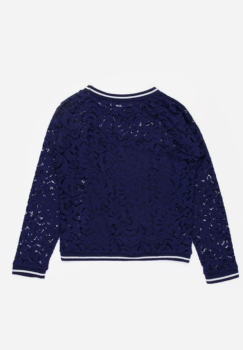 MINOTI - Rebel Lace Drop Shoulder Jumper Dark Blue