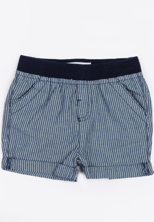 MINOTI - Holiday Ticking Stripe Shorts Blue