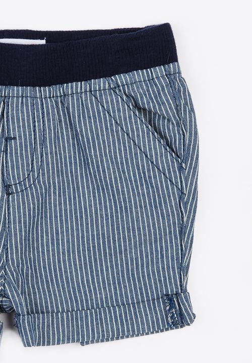 MINOTI - Holiday Ticking Stripe Shorts Blue