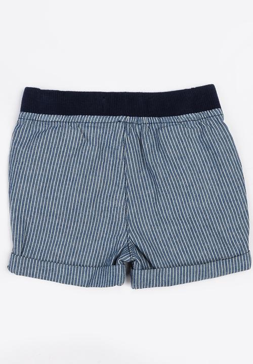 MINOTI - Holiday Ticking Stripe Shorts Blue