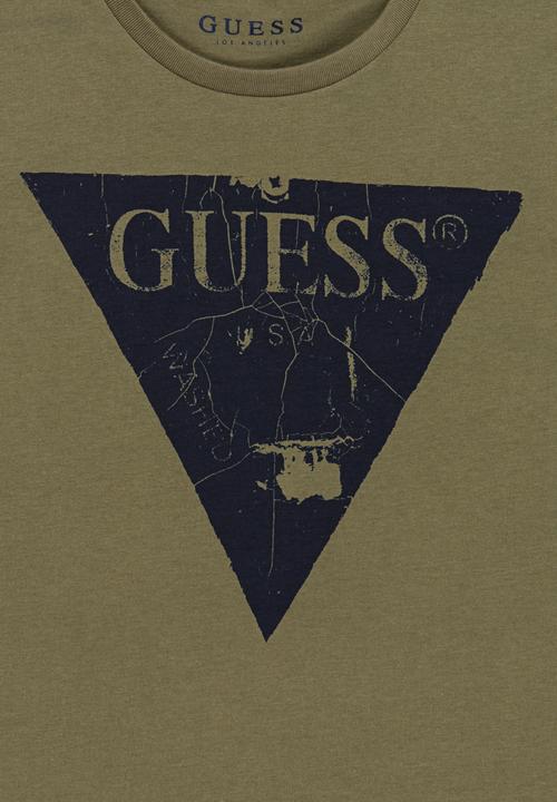 GUESS - Cracked Tri Printed Tee Khaki Green