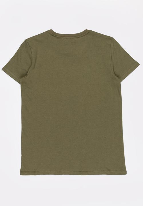 GUESS - Cracked Tri Printed Tee Khaki Green
