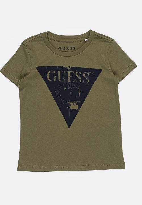 GUESS - Cracked Tri Printed Tee Khaki Green