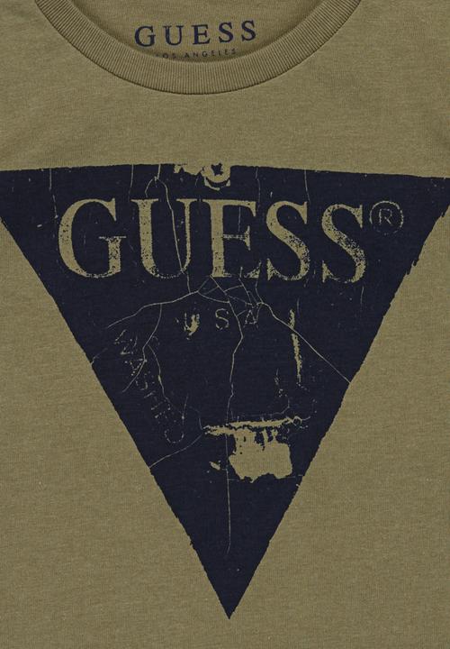 GUESS - Cracked Tri Printed Tee Khaki Green