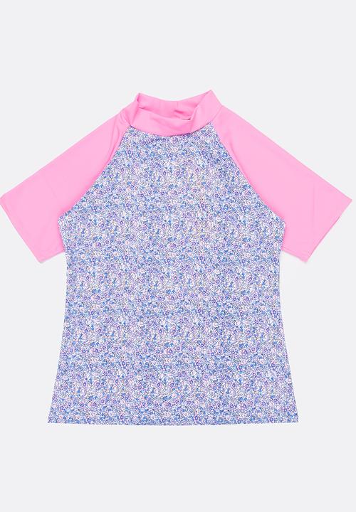 Sun Things - Ditsy pink rash vest - multi