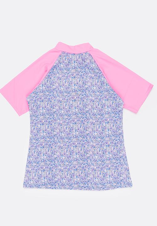 Sun Things - Ditsy pink rash vest - multi