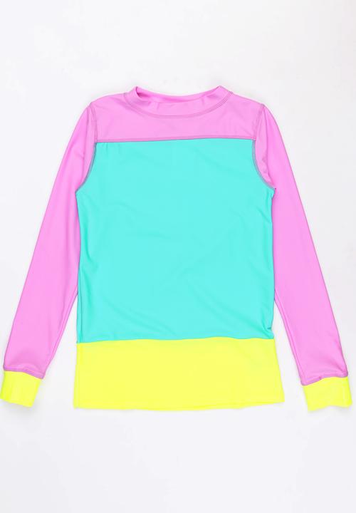 Pop Candy - Colour Block Rash Vest Multi-colour
