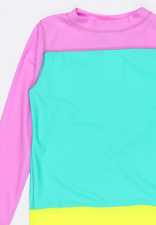 Pop Candy - Colour Block Rash Vest Multi-colour