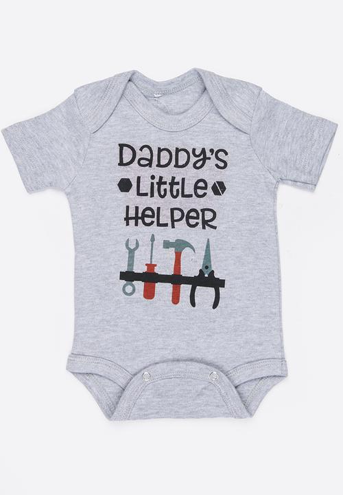 Funky Shop - Little helper baby grow - grey