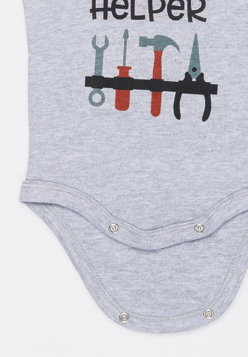 Funky Shop - Little helper baby grow - grey