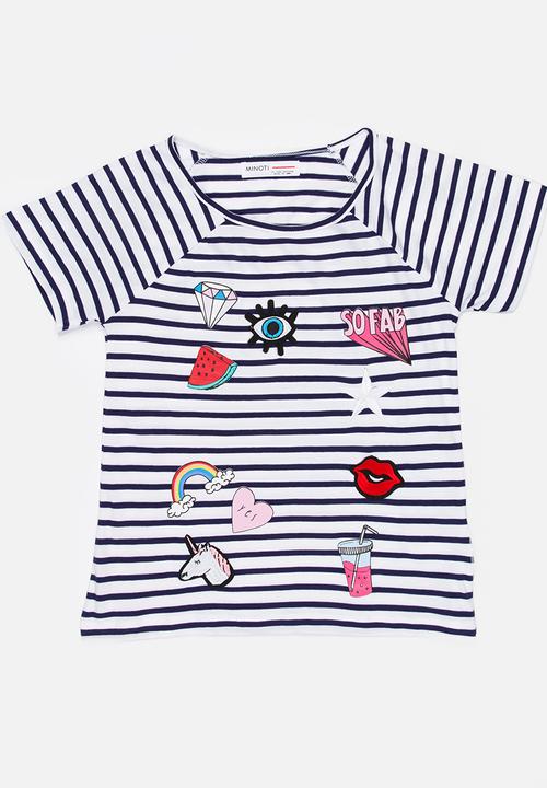 MINOTI - Rebel stripe  - navy & white 