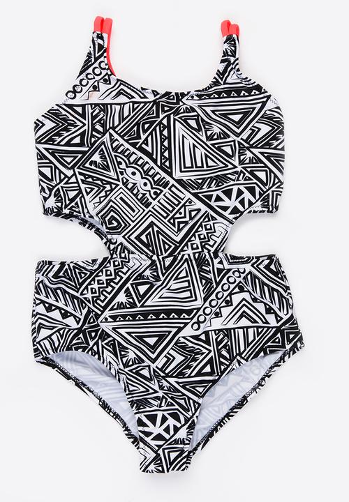 MINOTI - 1 Piece AOP Cut Out Swimsuit Multi-colour