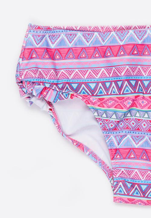 MINOTI - Bikini 2 Piece Off the Shoulder Frilled Bikini Set Multi-colour