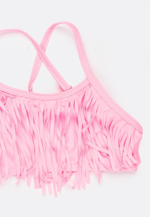 MINOTI - Bikini 2 Piece Fringe Laser Cut Set Mid Pink