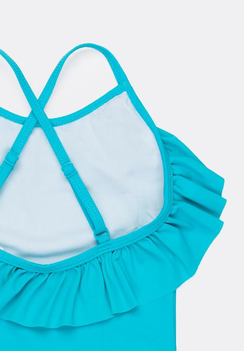 MINOTI - 1 Piece Swimsuit with Frill detail Aqua