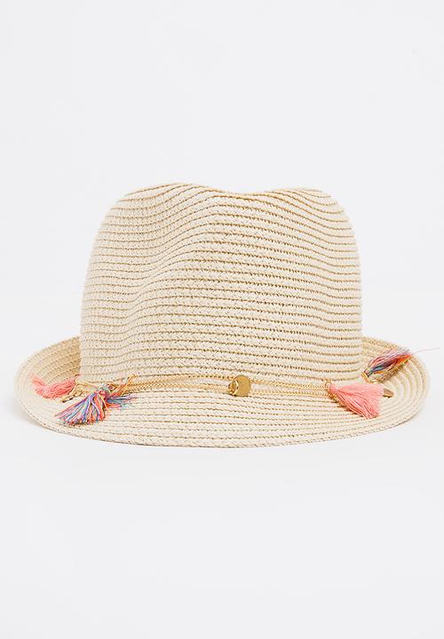 Pop Candy - Straw Fedora Hats Cream