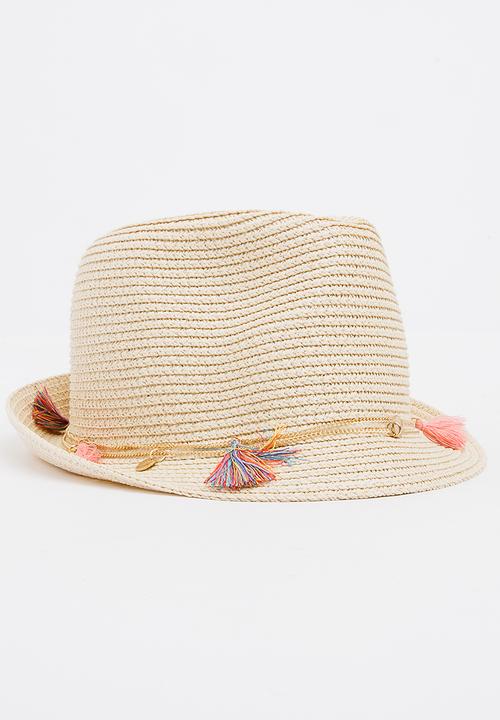 Pop Candy - Straw Fedora Hats Cream