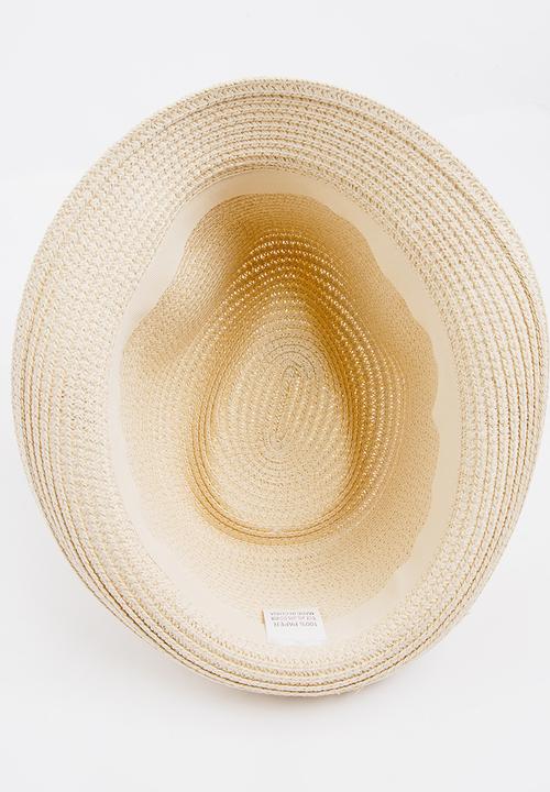 Pop Candy - Straw Fedora Hats Cream